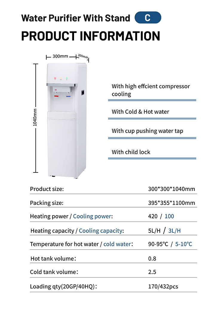 Filtered stehender Wasserspender